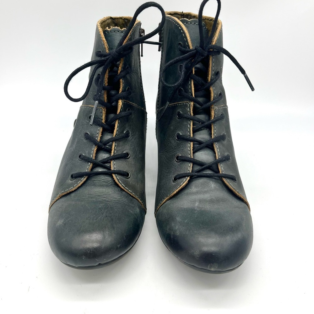 Fly London Dark Green Witchy Lace-Up Ankle Boots w Cone Heel Eu 39 (US 8-8.5) - Picture 3 of 10